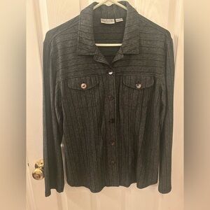 Chico's Charcoal Pinstripe Button down shirt